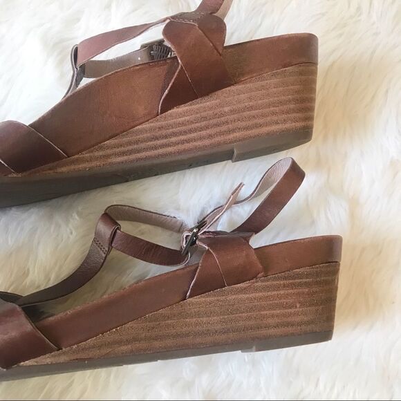 ABEO Biosystems Sandal Brown Size 10N Narrow Leather Wedge Open Toe Ankle Strap - Picture 8 of 14